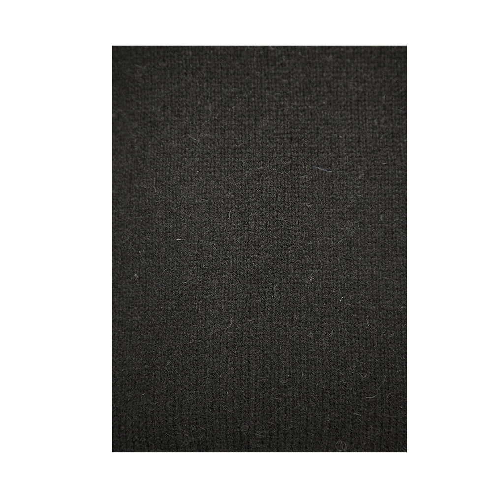 100% SHETLAND RAGG WOOL CREW Round Neck Knit JUMPER Pullover Mens Sweater Knitted - Plain Black - S