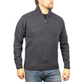 100% SHETLAND RAGG WOOL Half Zip Up Knit JUMPER Pullover Mens Sweater Knitted - Denim Blue (45) - 3XL - 3XL