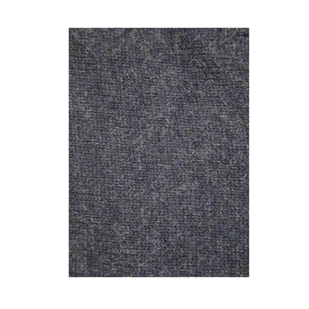 100% SHETLAND RAGG WOOL Half Zip Up Knit JUMPER Pullover Mens Sweater Knitted - Denim Blue (45) - 3XL - L