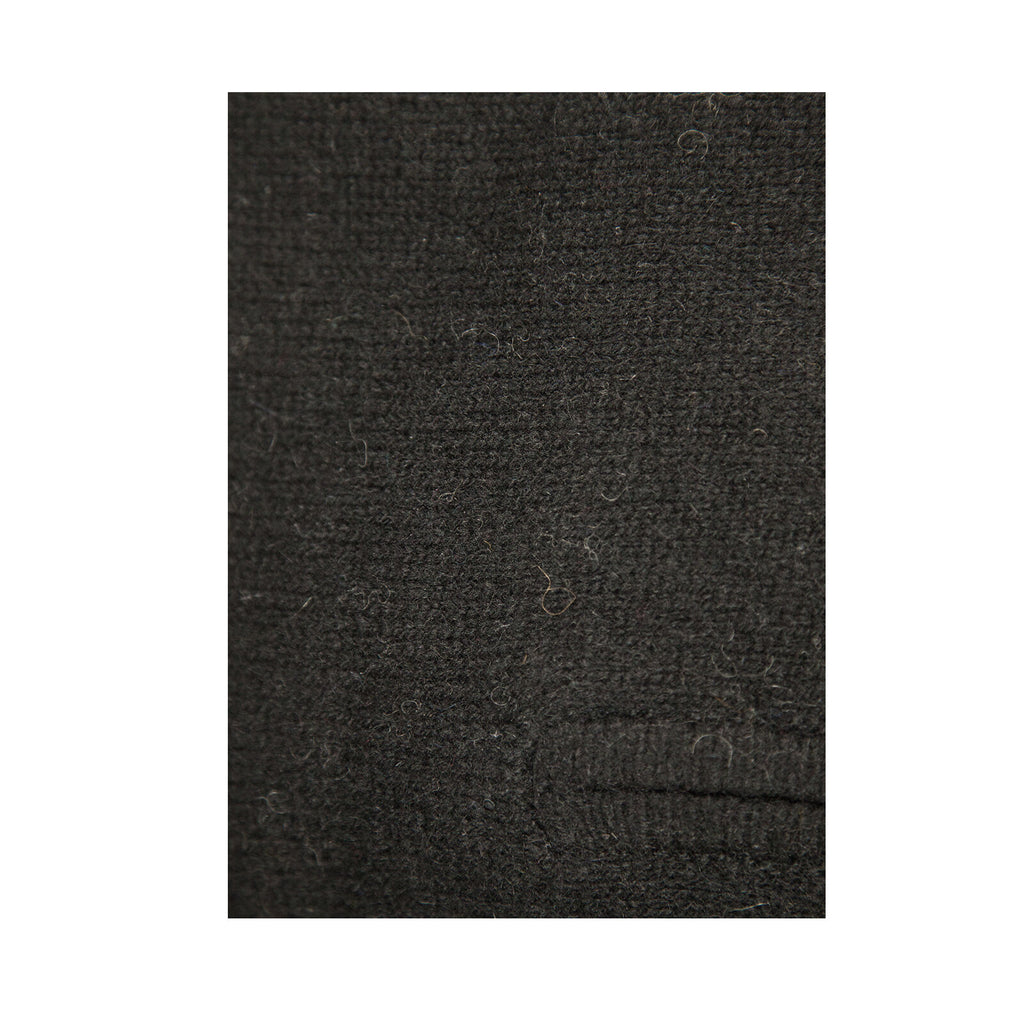 100% SHETLAND RAGG WOOL Half Zip Up Knit JUMPER Pullover Mens Sweater Knitted - Plain Black - S