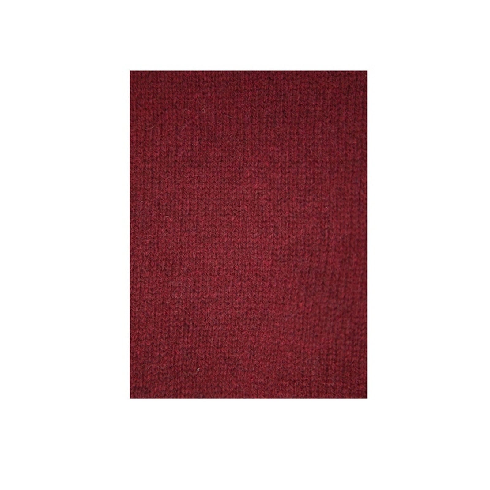 100% Shetland Ragg Wool V Neck Knit Jumper Pullover Mens Sweater Knitted - Burgundy - 3XL