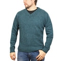 100% Shetland Ragg Wool V Neck Knit Jumper Pullover Mens Sweater Knitted - Sherwood - 6XL