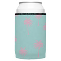Palm Trees Pink Aqua Stubby Cooler - Standard