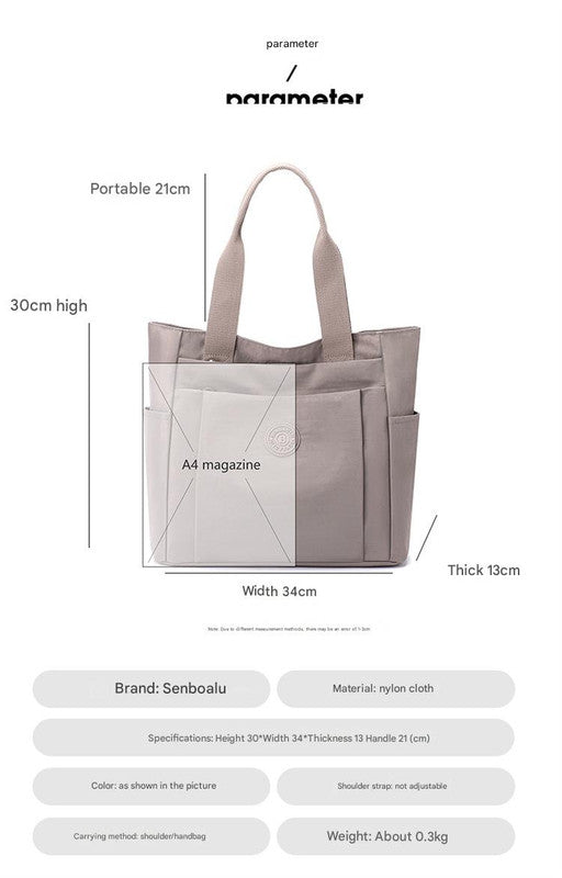 Modern Aqua blue Shoulder Bag with Multiple Pockets - Perfect for Work