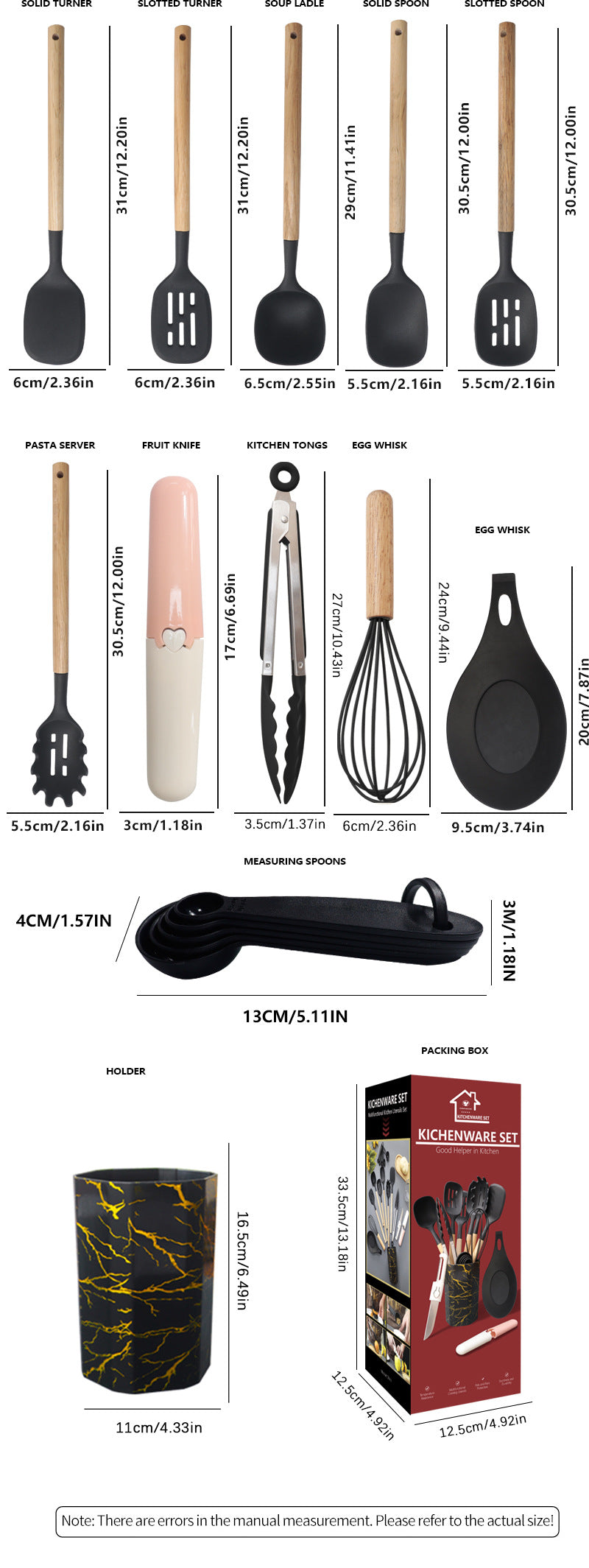 White 12-Piece Silicone Cooking Utensil Set - Non-Stick Food-Grade Kitchen Tools with Holder