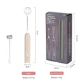 Apricot Mini Hand Mixer with Frother & Balloon Whisk Heads - Rechargeable Kitchen Tool