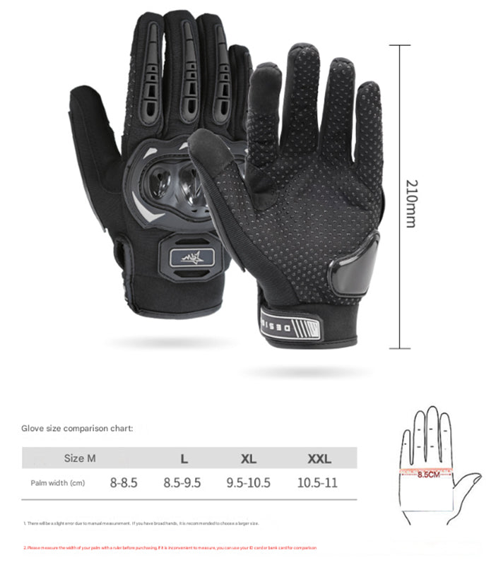 Size XL Green and Black Protective Motorcycle Riding Gloves - Hard Knuckle Armour & Touchscreen Fingertips