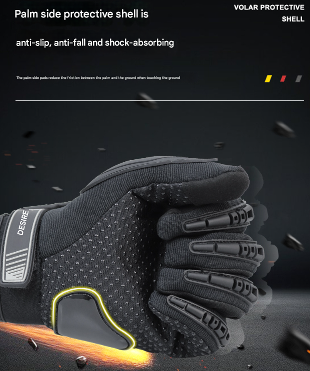 Size 2XL Green and Black Protective Motorcycle Riding Gloves - Hard Knuckle Armour & Touchscreen Fingertips