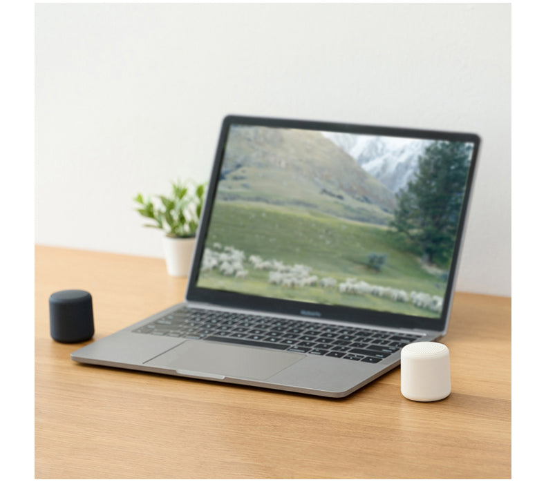 White Mini Portable Bluetooth Speaker - Compact Wireless Speaker with Rich Bass & Dual Sound Modes