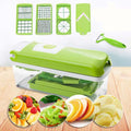 Multi-Functional Vegetable Chopper & Slicer Set - Dicer, Grater with Food Container & Peeler(green)