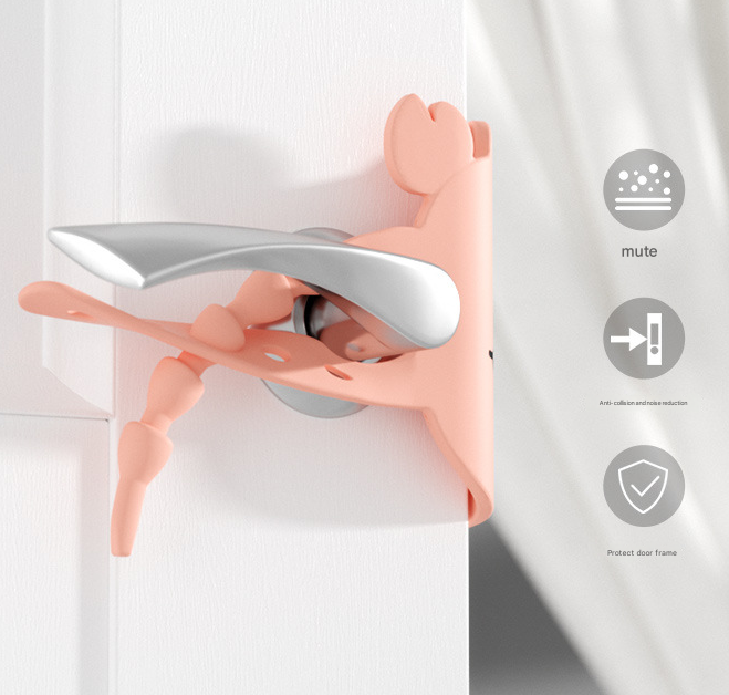 Green (6-Pack) Cute Crab Door Slam Stopper Set- Silicone Anti-Pinch & Quiet Latch Guard