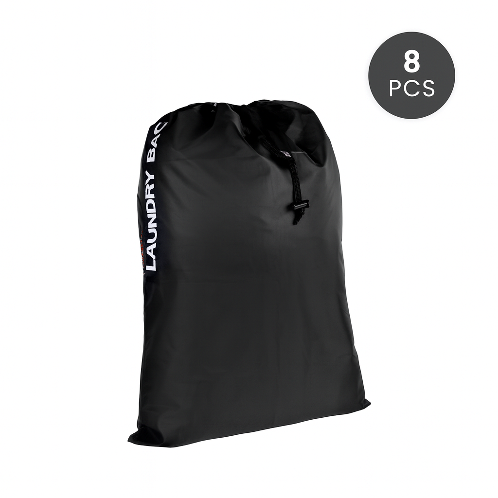 8 pcs Travel Laundry Bag – Water Resistant Drawstring Clothes Organiser for Sports, Gym & Travel