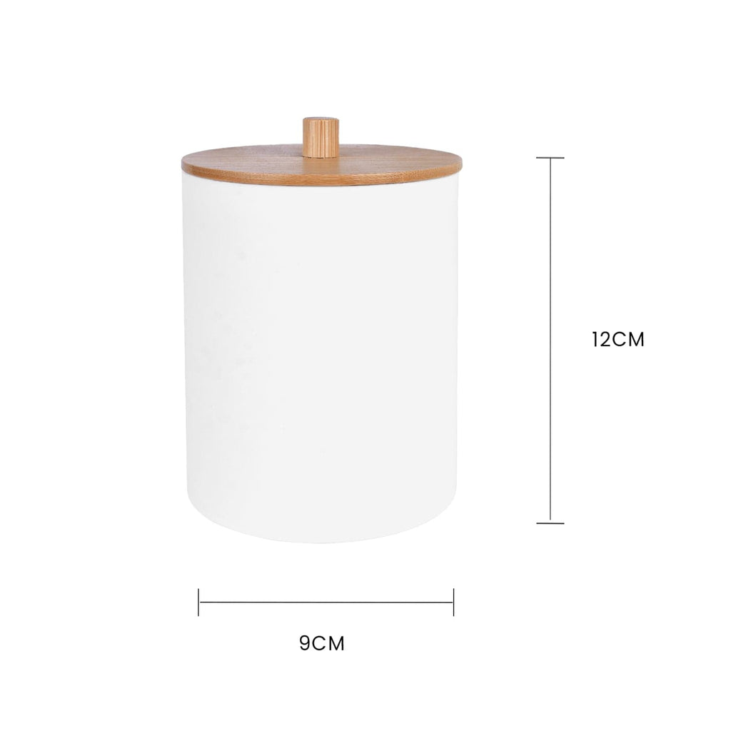Bamboo Lid Cotton Swab Canister