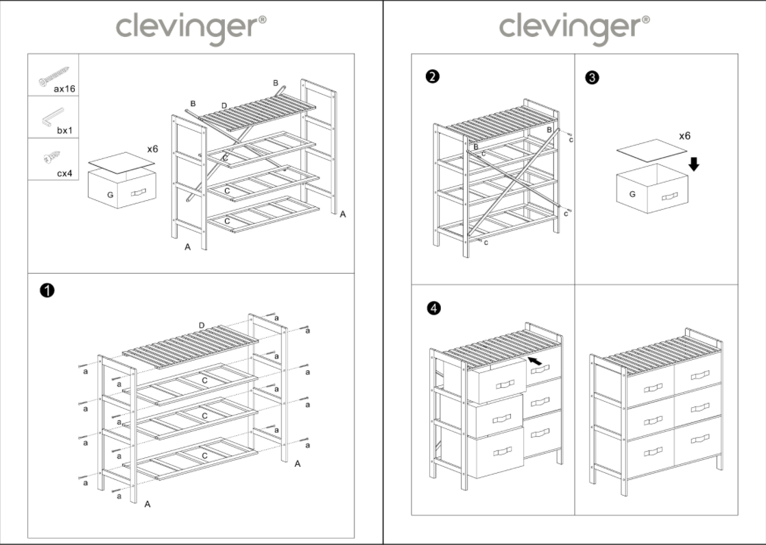 6 Drawer Bamboo Storage Chest