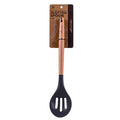 Beechwood & silicone slotted spoon charcoal