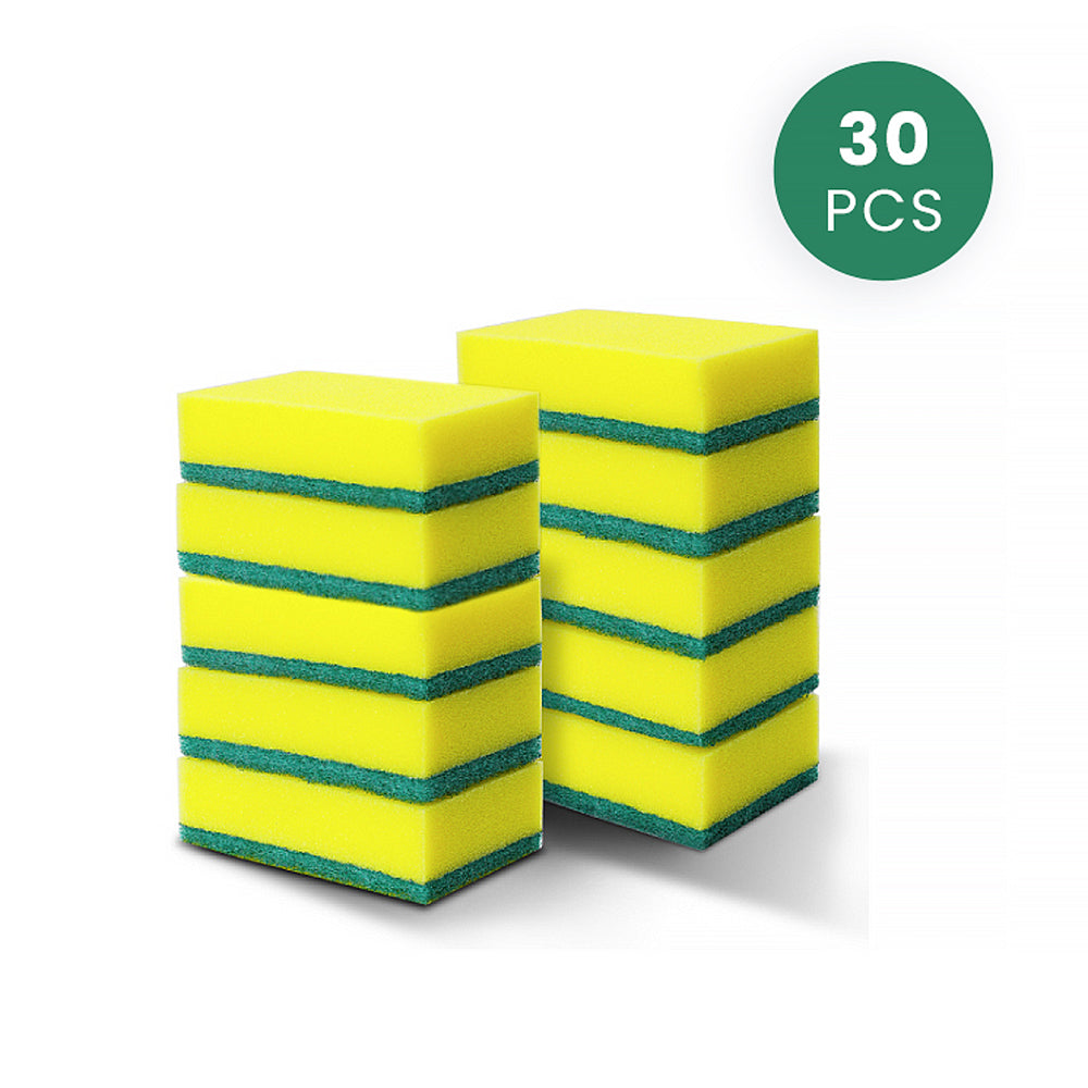 30 Pcs Heavy‑Duty Sponge Scourers – Multi‑Purpose Kitchen Cleaning Pads