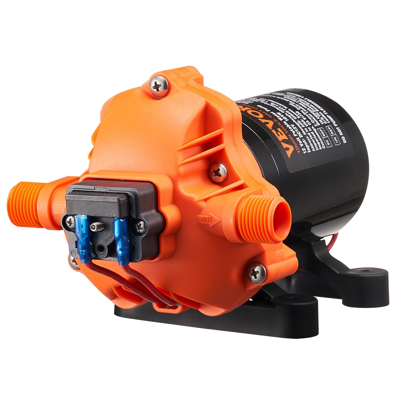 VEVOR Diaphragm Pump 3.5GPM 13.25L/min 3-Chamber Water Pump Pressure Switch