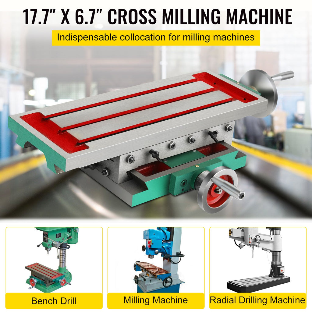 VEVOR Compound Milling Machine Worktable 450x170mm 2 Axis Cross Slide Drill Vice