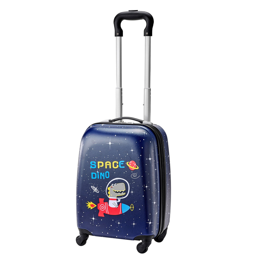 VEVOR Kids Luggage Set, 2 Piece, 45.7 cm Hardside Rolling Wheels Suitcase with Hard-Shell Backpack, Dinosaur Kids Carry on Luggage Set, Holiday Birthday Present for Girls & Boys, Airline Approved