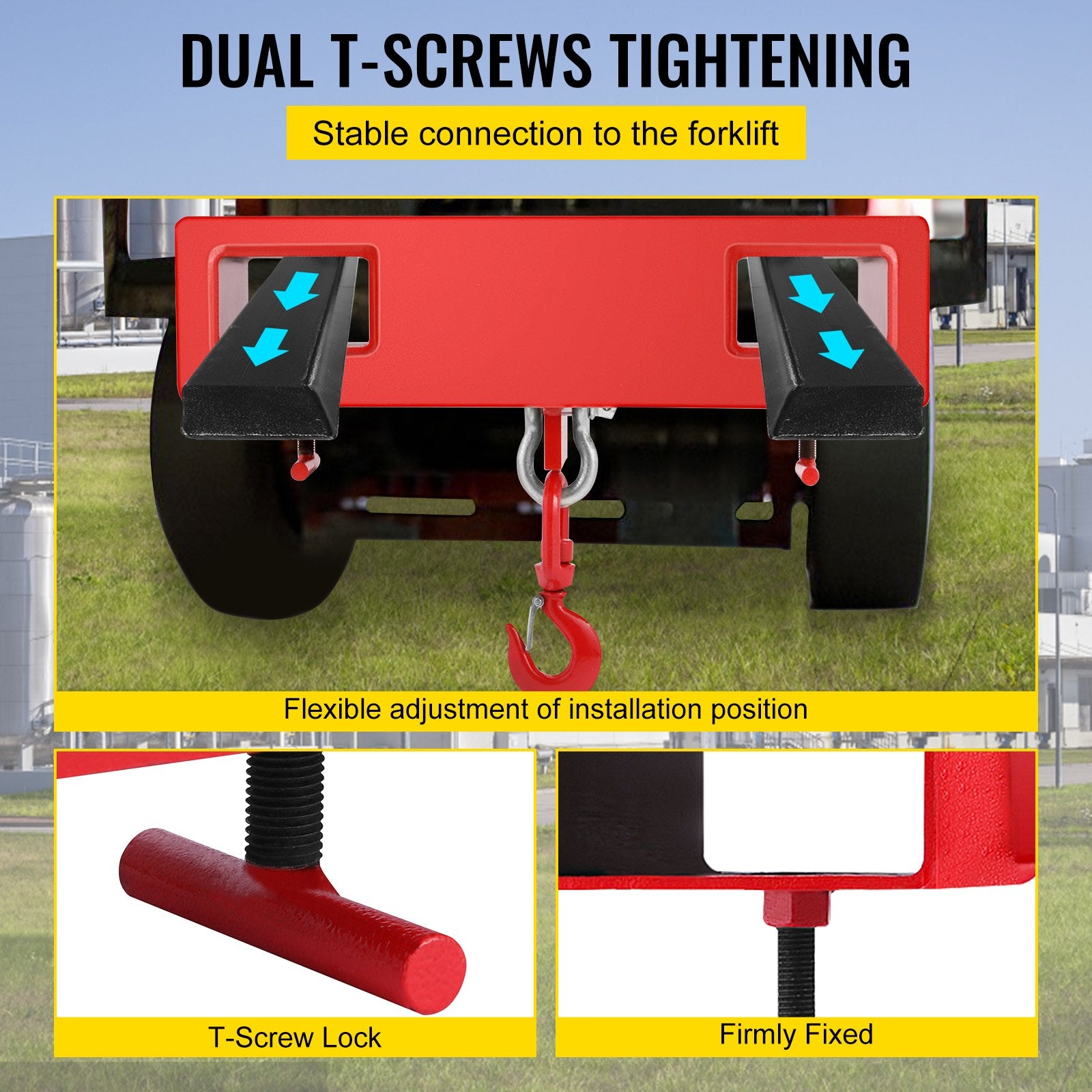 VEVOR Forklift Lifting Hook 6000 LBS Capacity Forklift Lifting Hoist Swivel Hook Mobile Crane Forklift Attachments