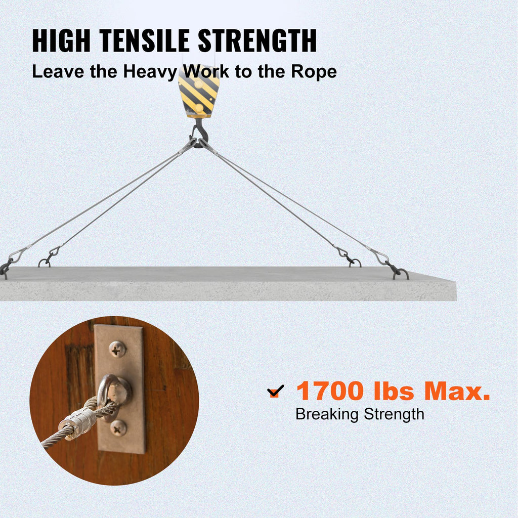 VEVOR 1/8 Stainless Steel Cable Railing 500ft, Wire Rope 316 Marine Grade, Braided Aircraft Cable 7x7 Strands Construction for Deck Rail Balusters Stair Handrail Porch Fence