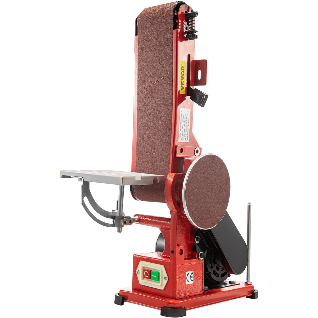 VEVOR Belt Sander 4" x 36", Disc Combo Sander 6",Electric Adjustable Bench Belt Sander 375W,Grinder Bench Sanding Machine With 4 Rubber Foot Pad