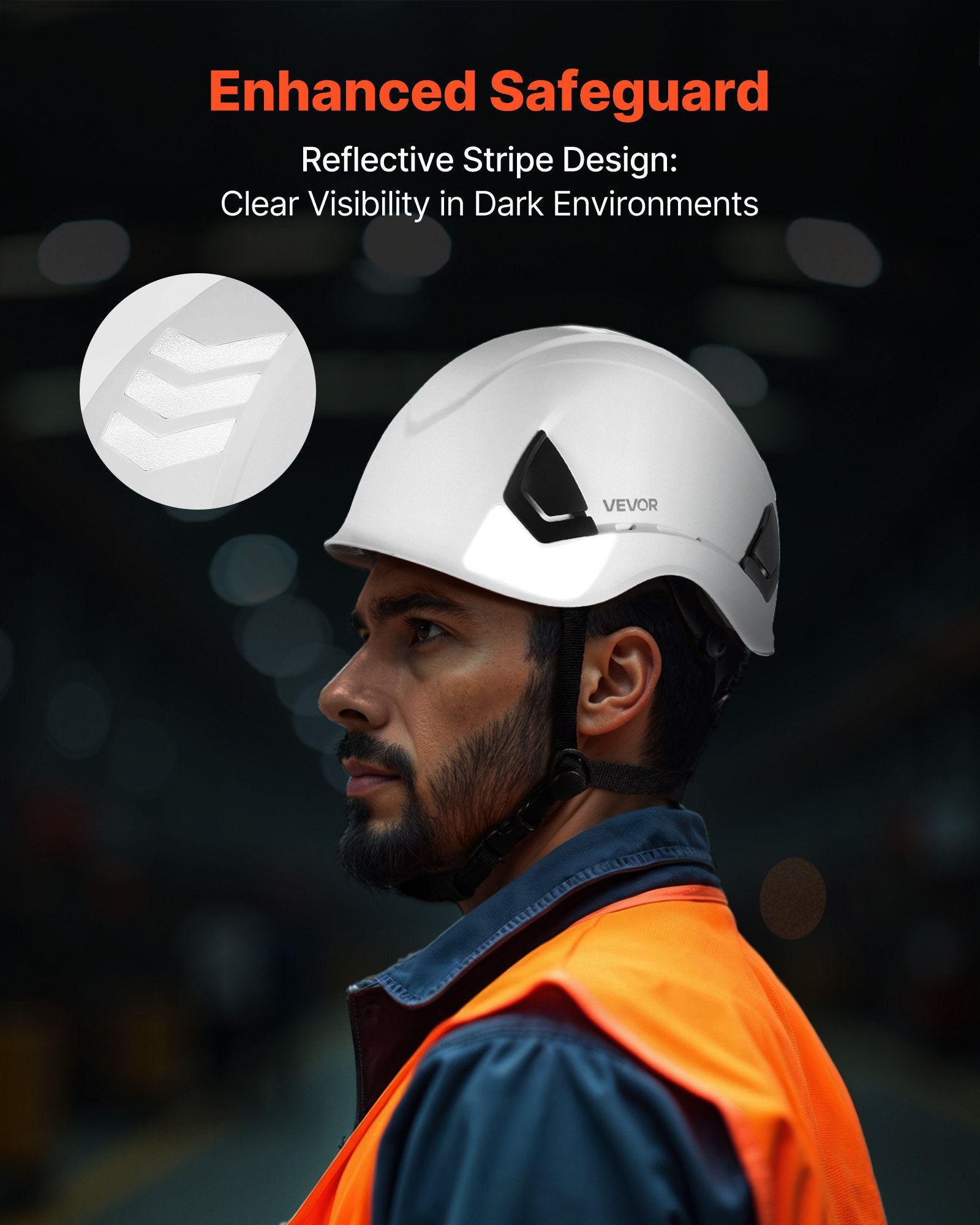 VEVOR Safety Helmet, ANSI/ISEA Z89.1 Approved ABS Safety Hard Hat with 6-Point Ratchet Suspension, Adjustable Vented Hardhat for Men Women Adults, for Outdoor Indoor Industrial Construction Workwear