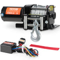 VEVOR Electric Winch, 1361 kg Line Pull Capacity, 12V DC ATV/UTV Winch with Φ0.5 x 1188.7 cm 7 Strands Steel Cable Roller Fairlead Wired Remote Control, IP55 Waterproof for Towing UTV ATV Off-Road