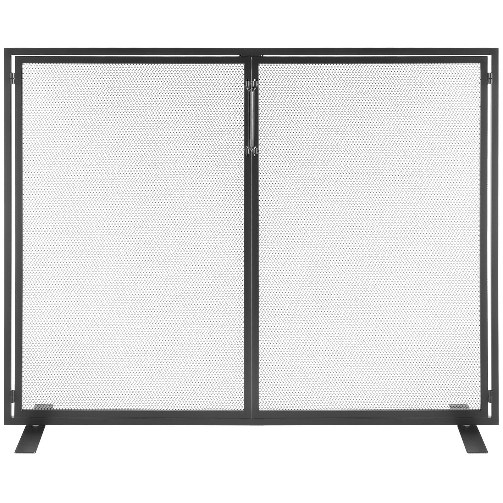 VEVOR Fireplace Screen 1 Panel with Door, Sturdy Iron Mesh Fireplace Screen, 990(L) x780(H)MM Spark Guard Cover, Simple Installation, Free Standing Fire Fence Grate for Living Room Home Decor Modern