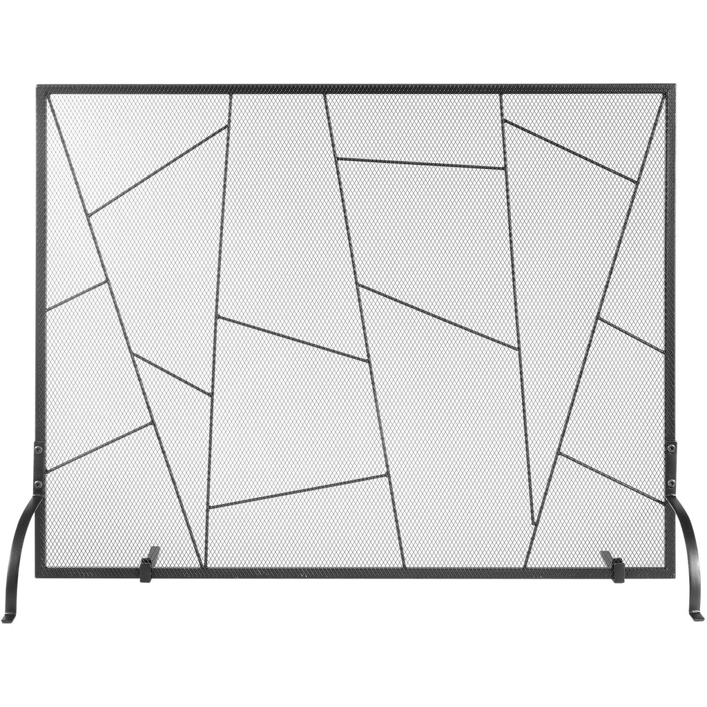 VEVOR Fireplace Screen Single Panel, Sturdy Iron Mesh Fireplace Screen, 906(L) x720(H)MM Spark Guard Cover, Simple Installation, Free Standing Fire Fence Grate for Living Room Home Decor Modern