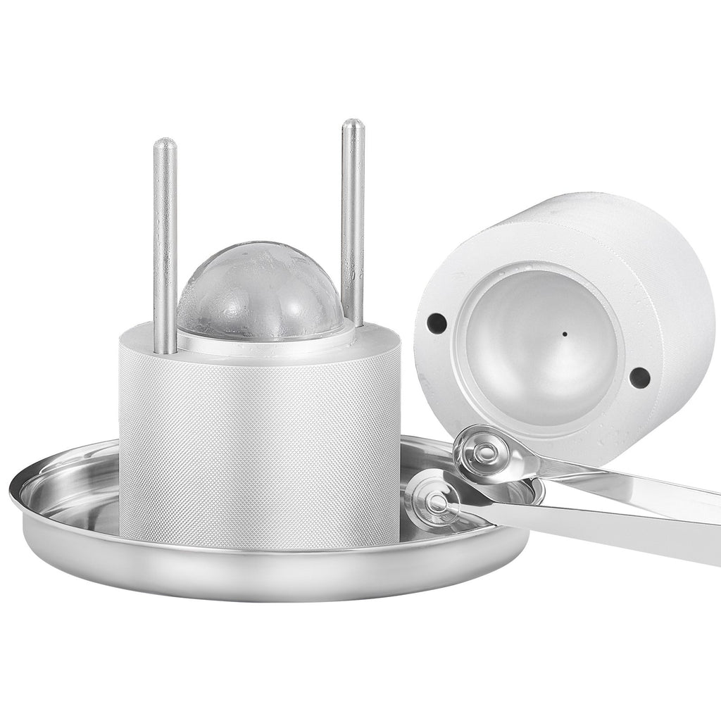 VEVOR Ice Ball Press Kit, Aircraft Al Alloy Ice Press with Ice Block Mold, Large Mat, Tong, Drip Tray, One Glass, Round Ice Ball Maker 2.4"/60 mm Ice Sphere, for Whiskey, Cocktail on Party & Holiday