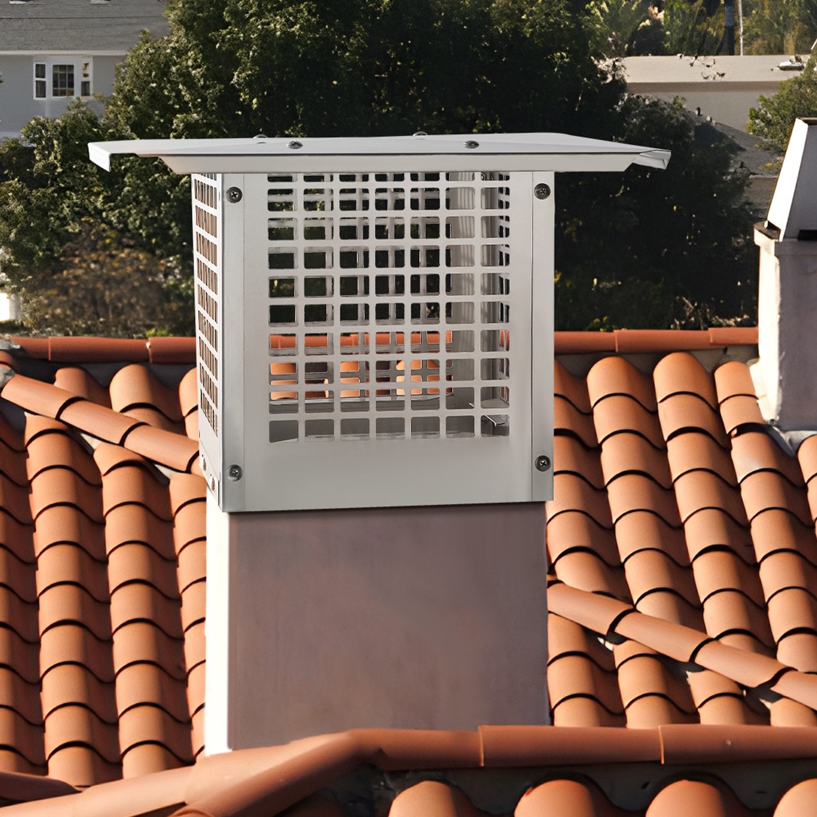 VEVOR Chimney Cap 9” x 9” 304Stainless Steel Fireplace Flue Caps Cover Mesh