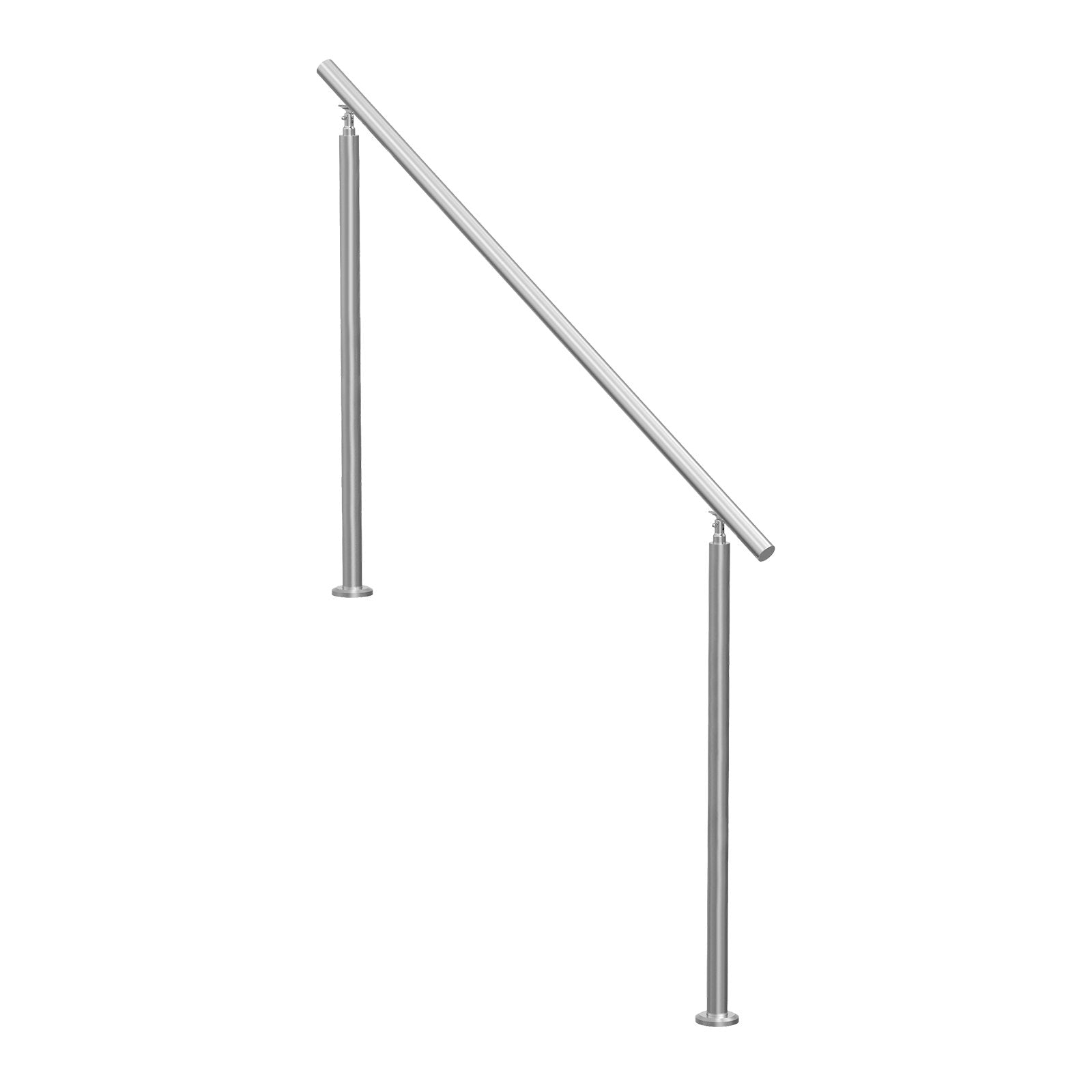 VEVOR Handrails for Outdoor Steps, 59 in/ 150cm Length Stair Hand Rail Kit, Transitional Stainless Steel Railings with Installation Kit, Double-column Staircase Handrails for Seniors,Porch & Deck