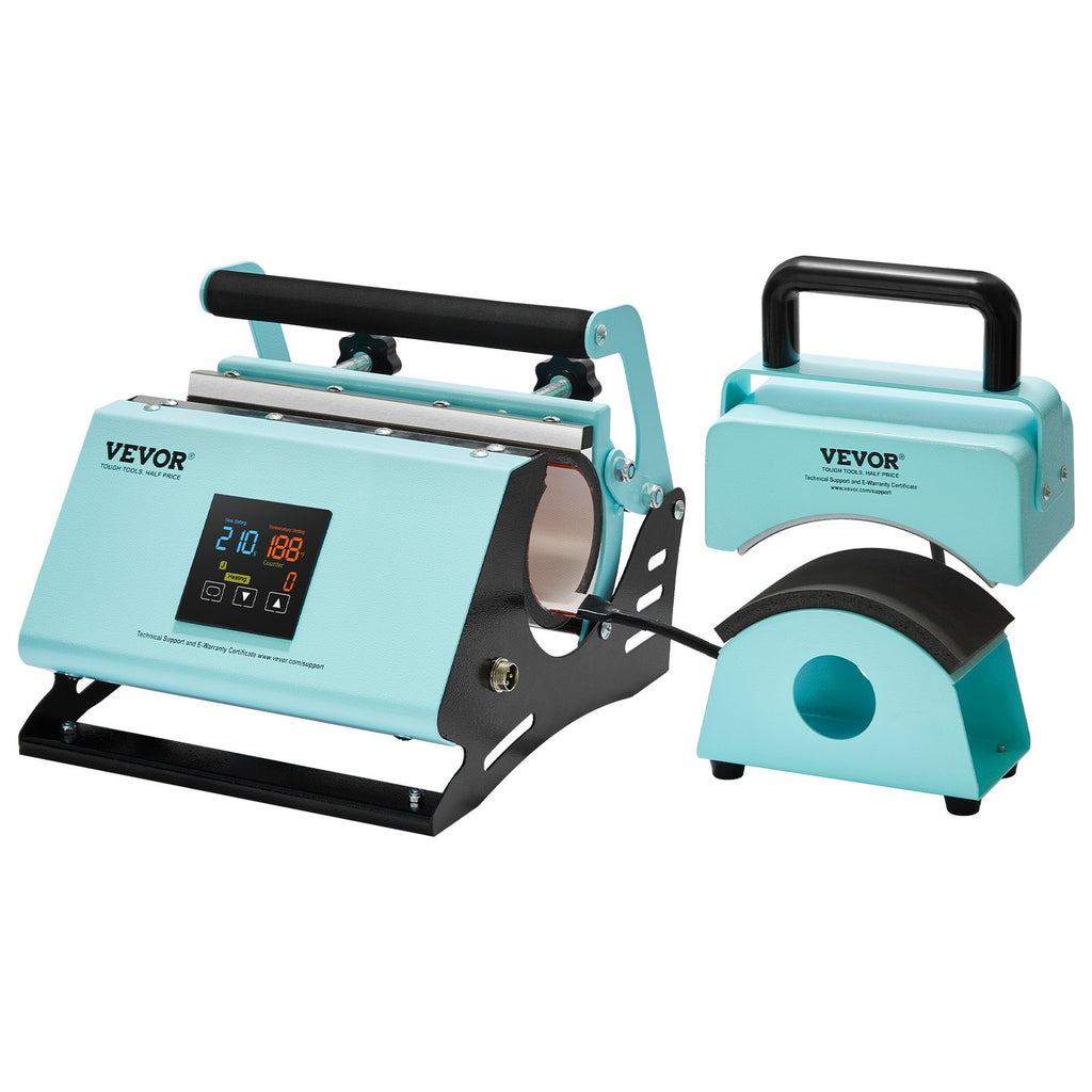 VEVOR 2 in 1 Tumbler and Hat Heat Press Machine Heat Machine for Caps Hats Mugs