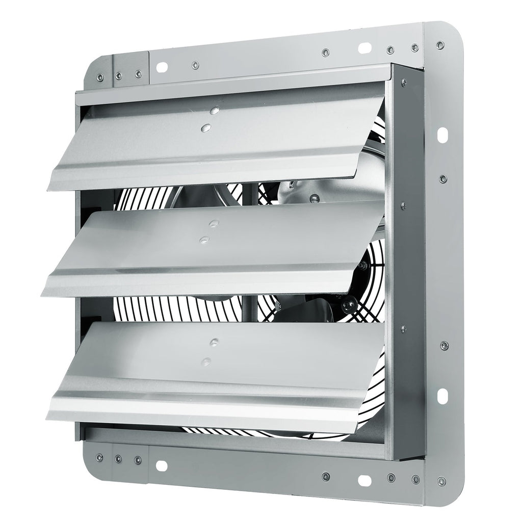 VEVOR Shutter Exhaust Fan, 356 mm High-speed 1400RPM 994 CFM, Aluminum Wall Mount Attic Fan with AC-motor, Ventilation and Cooling for Greenhouses, Garages, Sheds, Shops