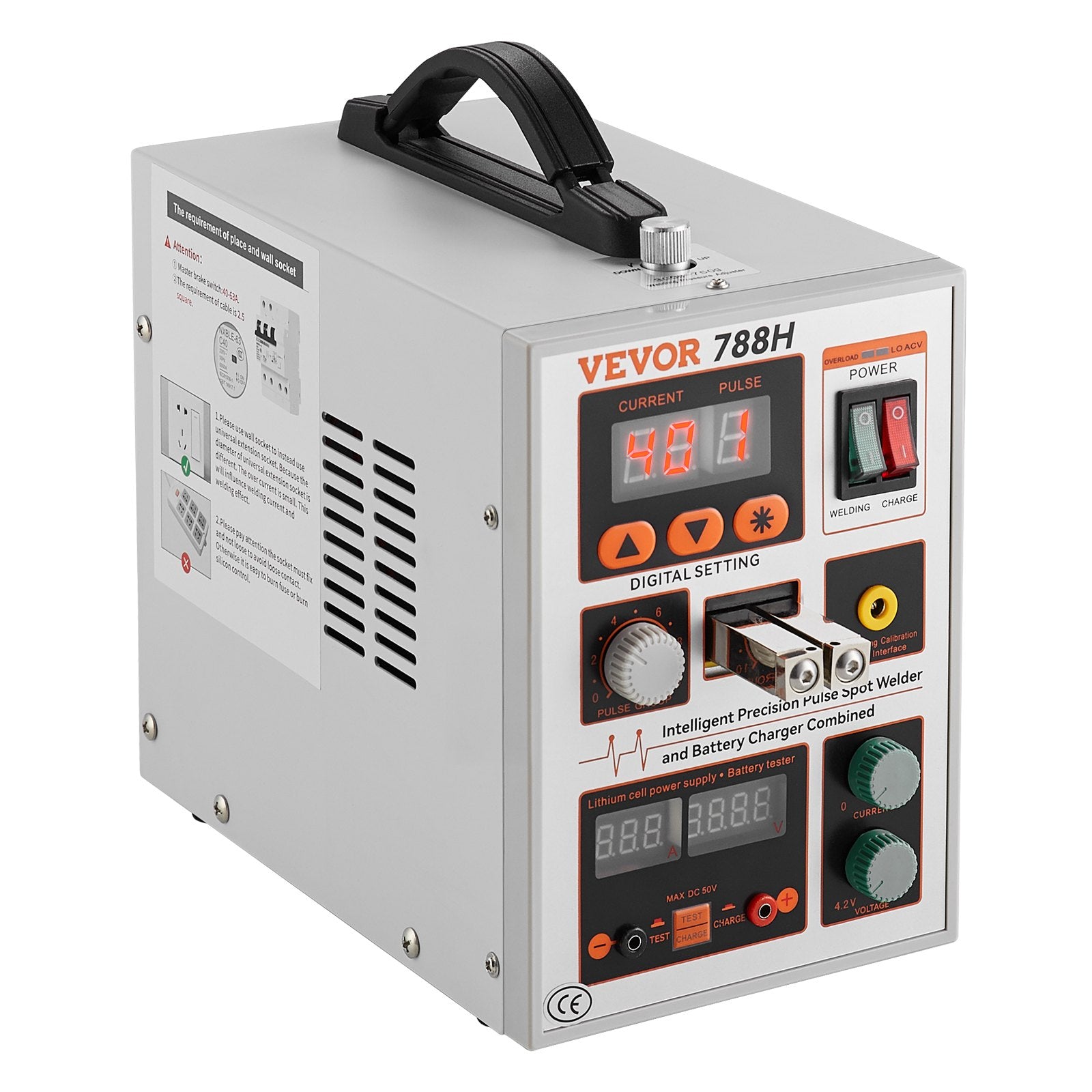 VEVOR Battery Spot Welder 788H Pulse Welder & Battery Charger 2 Welding Modes