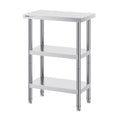 VEVOR Stainless Steel Food Prep Table, 14 x 24 x 34 Inch Commercial Kitchen Worktable, with 2 Adjustable Undershelf, Heavy Duty Prep Table Metal Work Table for BBQ, Kitchen, Home, and Garage