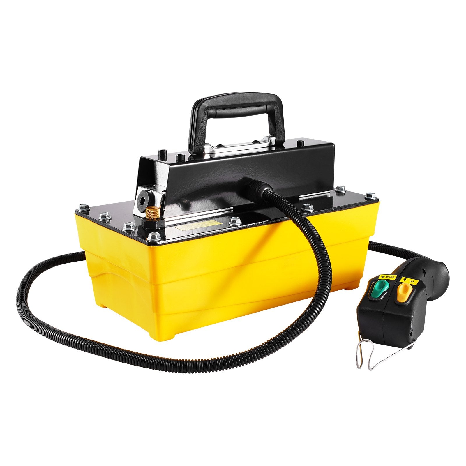 VEVOR 10,000PSI Air Hydraulic Pump, 2.3 L Reservoir, NPT 3/8 In Oil Outlet, NPT 1/4 In Inlet, Air Actuated Foot Pump with Remote Control Actuator, for Automobile Frame Machine & Hydraulic Press