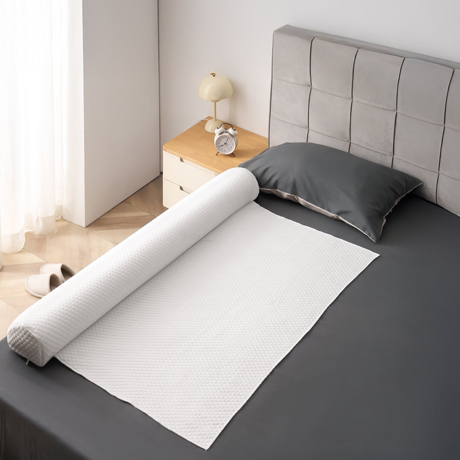 VEVOR Bed Bumper for Toddlers, 52-inch Inflatable Bed Guard Rail with Safety Flap, 2-Pack Toddler Bedrail Bumpers with Non-Slip Bottom & Machine-Washable Cover for Twin, Full, Queen and King Beds