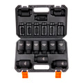 VEVOR Impact Sockets Set 9pcs 6-Point 1/2in Metric Drive Bit Ratchet Tool Kit