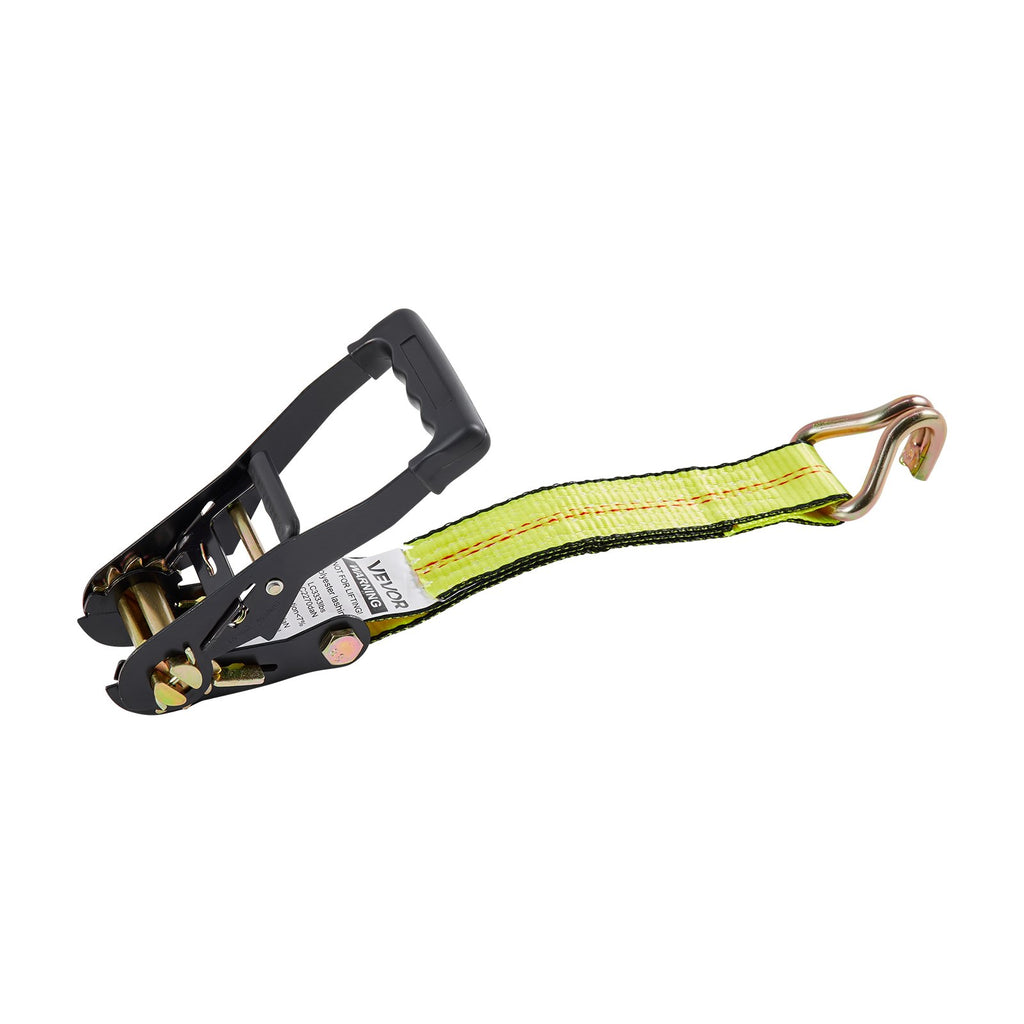 VEVOR Wheel Chock Tie-Down Kit, Deck-Style Trailer Tie Down Strap, Car Tie Down Kit with J-Hook, Break Strength 4540 kg & Working Load 1512 kg Motorcycle Tie-Down System for SUVs, Trailers, Trucks