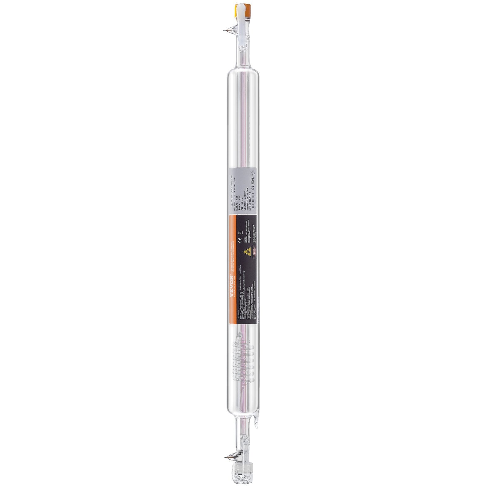 VEVOR Laser Tube, 40W CO2 Laser Tube for Laser Engraver and Cutter Machine, 720 mm Length, 50 mm Diameter, Glass Laser Cutting Tube with TEM00 Beam Mode, for Wood Acrylic Fabric Leather Bamboo