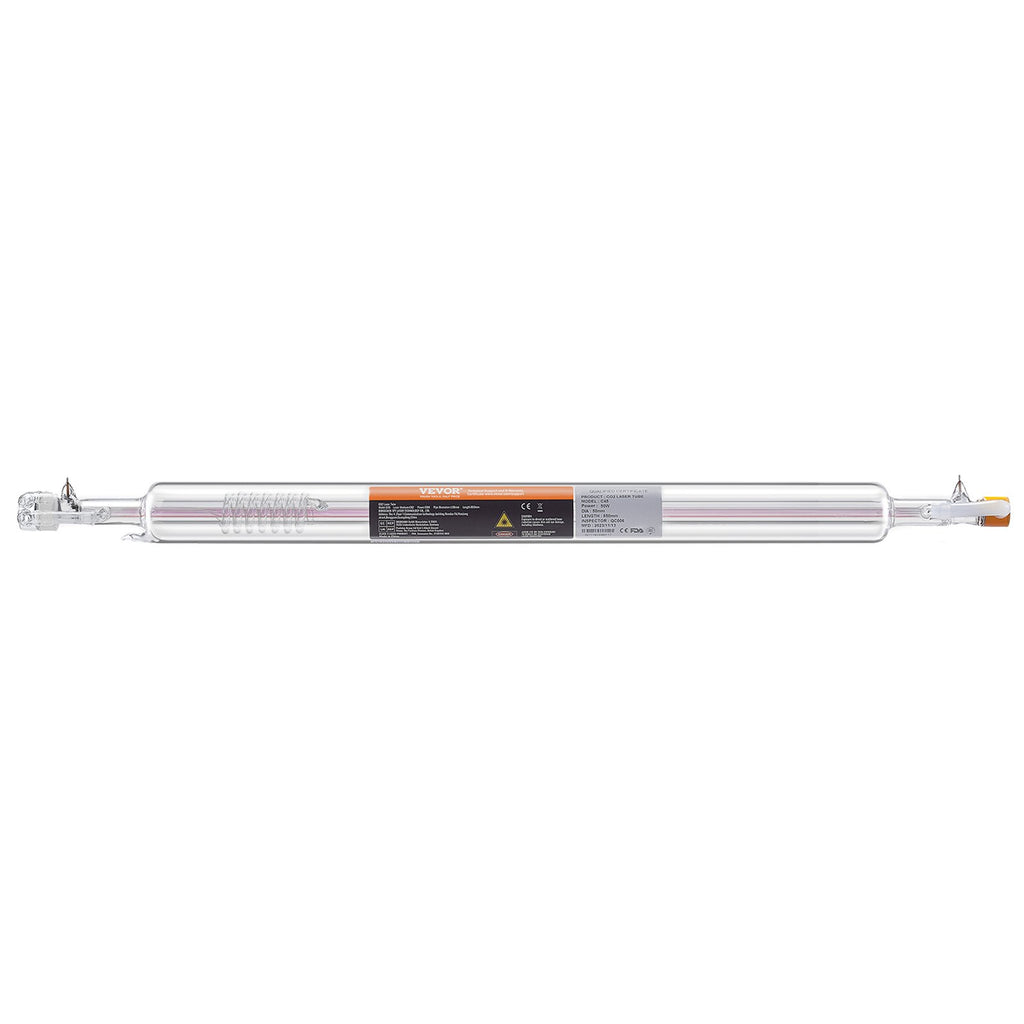 VEVOR Laser Tube, 50W CO2 Laser Tube for Laser Engraver and Cutter Machine, 850 mm Length, 50 mm Diameter, Glass Laser Cutting Tube with TEM00 Beam Mode, for Wood Acrylic Fabric Leather Bamboo