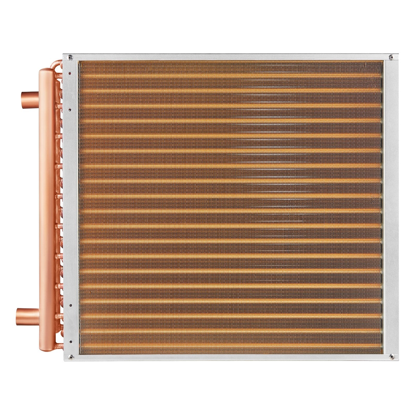 VEVOR 20"x 20" Heat Exchanger Water to Air 3-Row 3/8" Copper Ports 242 Fins