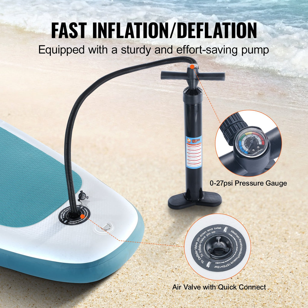 VEVOR Inflatable Stand Up Paddle Board, 152 mm Wide SUP Paddleboard, with Board Accessories, Pump, Paddle, Fin, Phone Bag, Backpack, Ankle Leash, Repair Kit, Non-slip Deck for Youth & Adults