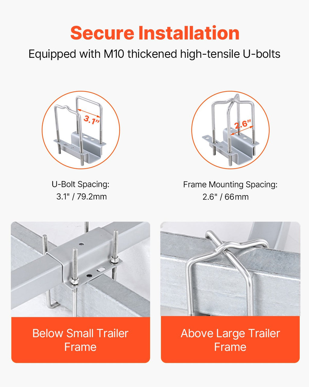 VEVOR Boat Trailer Guide, 1219.2mm Adjustable Design Trailer Guide Poles, 2PCS High-Hardness Steel Trailer Guide-Ons, Trailer Guides with PVC Pipes, for Ski Boat, Fishing Boat or Sailboat Trailer
