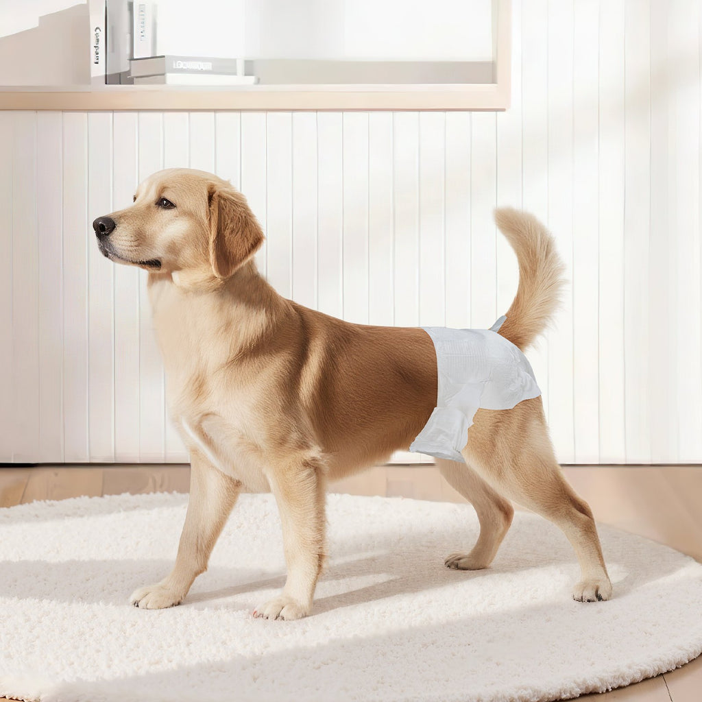 VEVOR Disposable Dog Diapers, Super Absorbent Female Dog Diapers, 360° Leak-Proof Female Doggy Pet Diaper with Wetness Indicator for Heat Period, Training, Incontinence - M, 96 Count (2 Packs of 48)