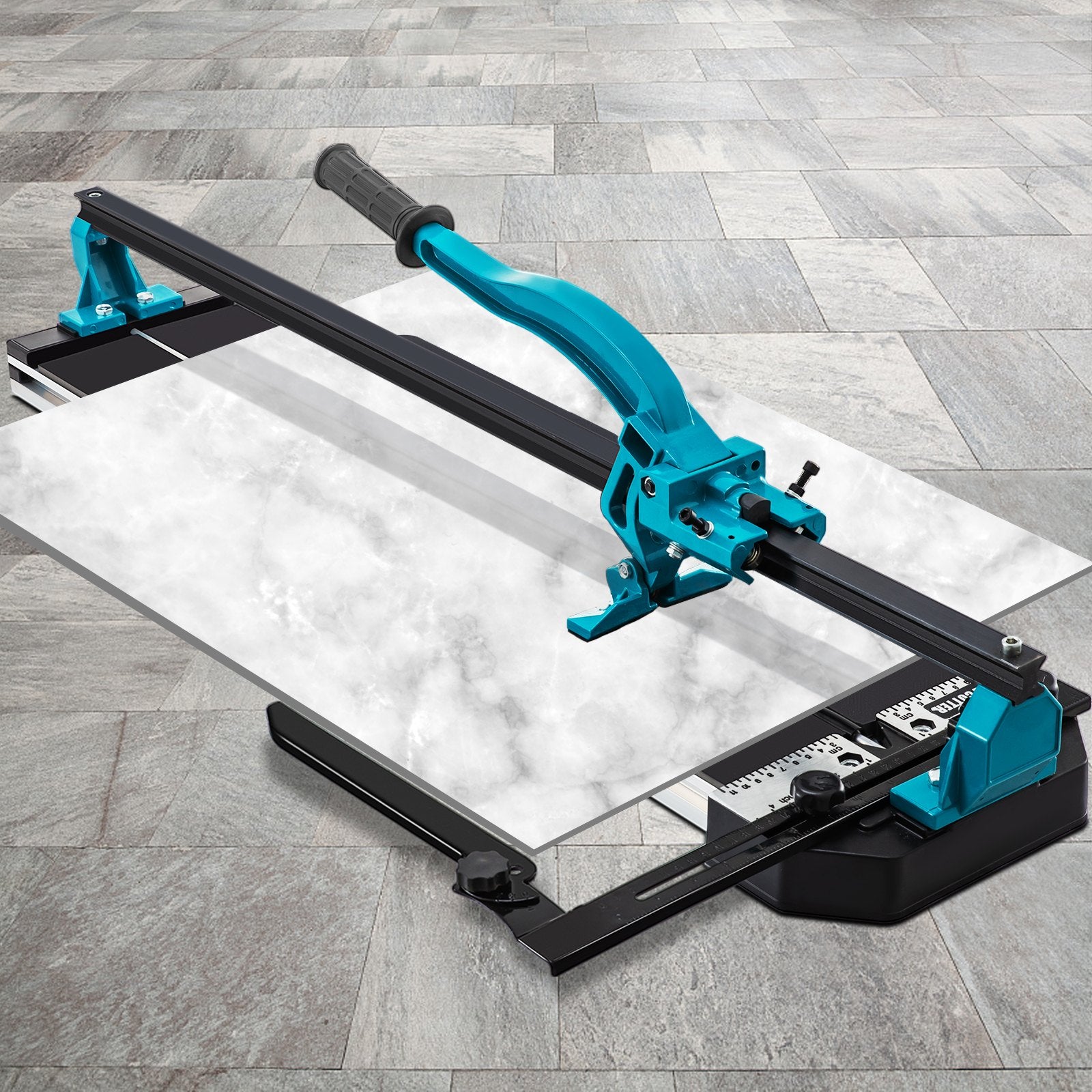 VEVOR Tile Cutter 24in Cutting Tool w/ Laser Guide Single Rail Double Brackets