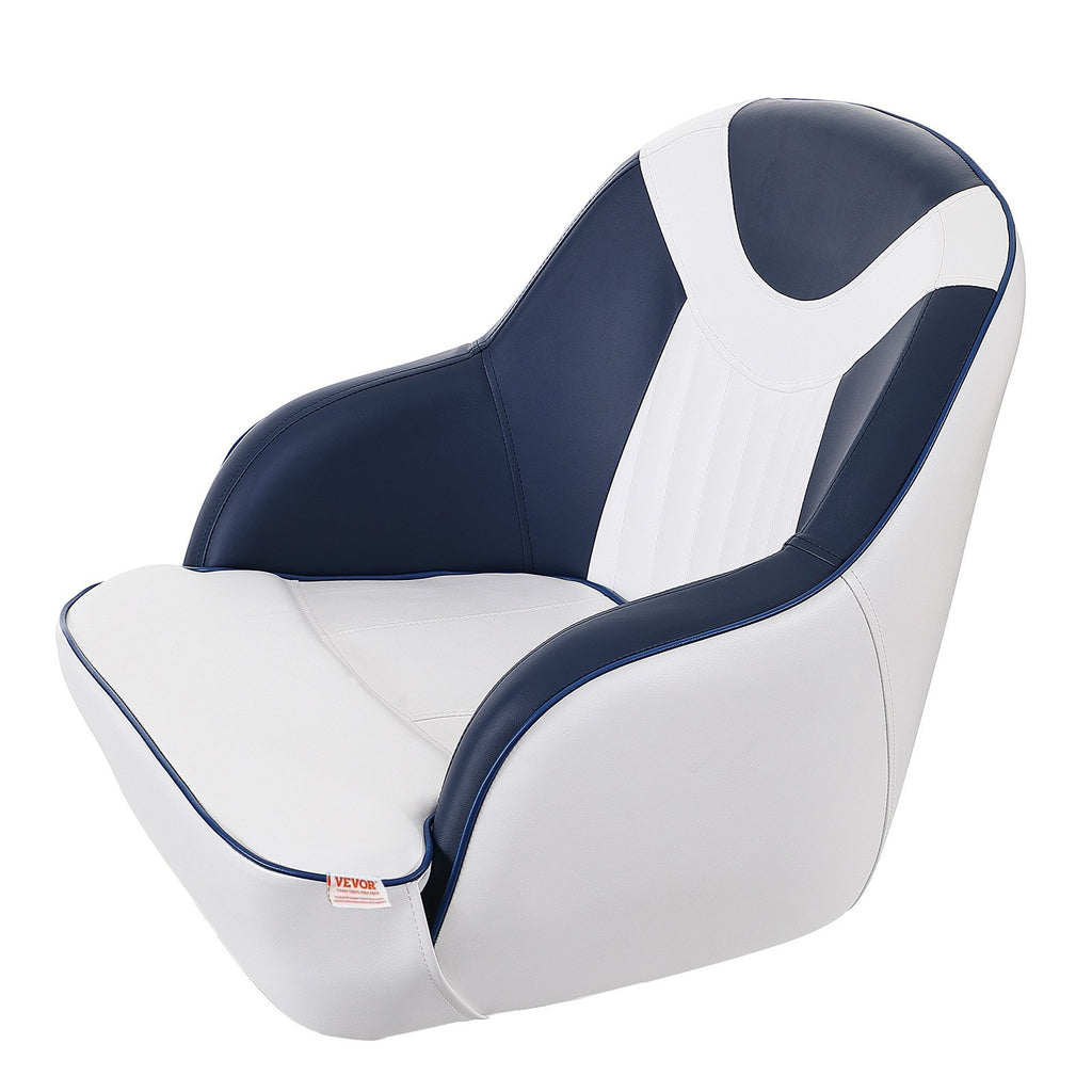 VEVOR Captain Bucket Seat, Pontoon Boat Seat with Thickened Sponge Padding, Boat Captain Chair for Fishing Boat, Sightseeing Boat, Speedboat, Canoe, 1-Piece