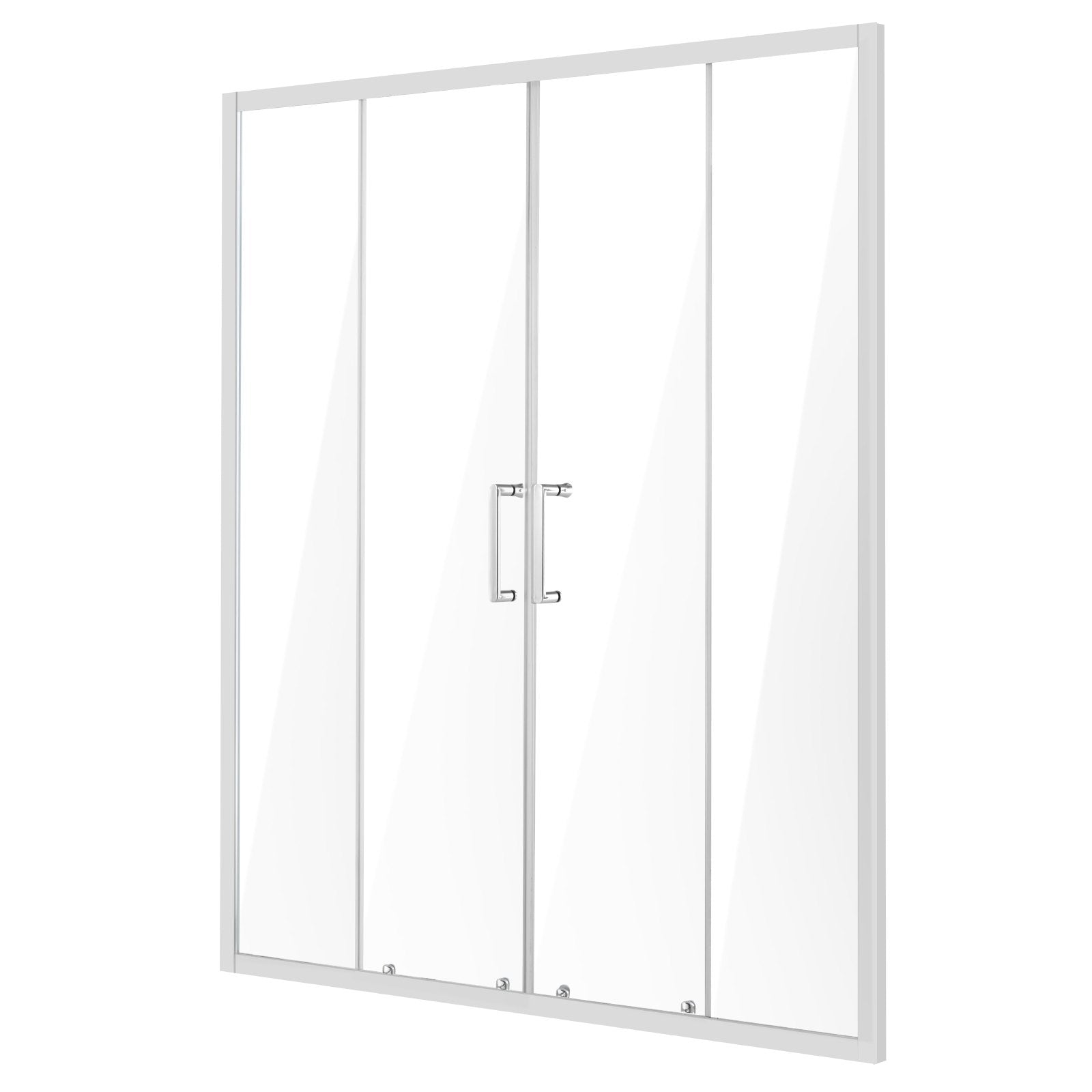 VEVOR Semi-frameless Double Sliding Shower Door SGCC Tempered Glass 1/4" Chrome